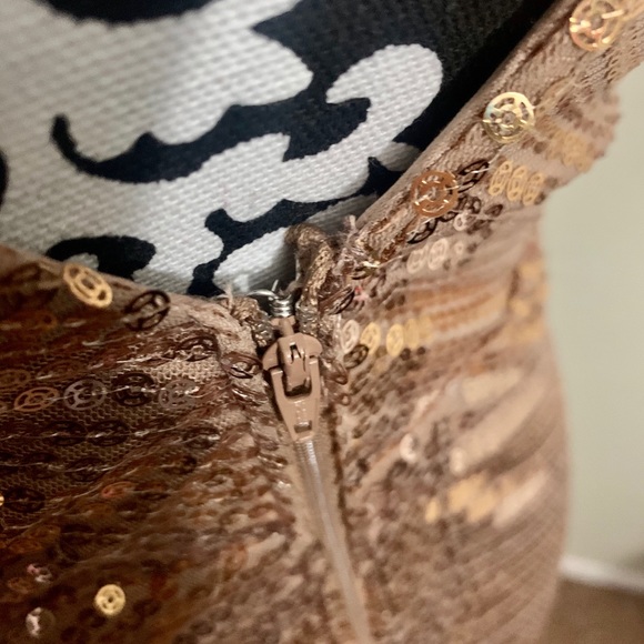 NWT - Rose Gold Sequin Prom Formal Dress - Picture 4 of 6